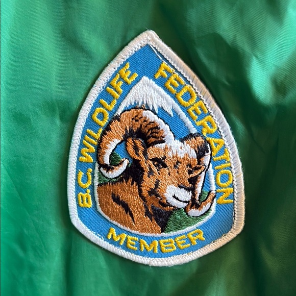 Vintage Green BC Wildlife Federation Member Windbreaker Jacket - Picture 4 of 9
